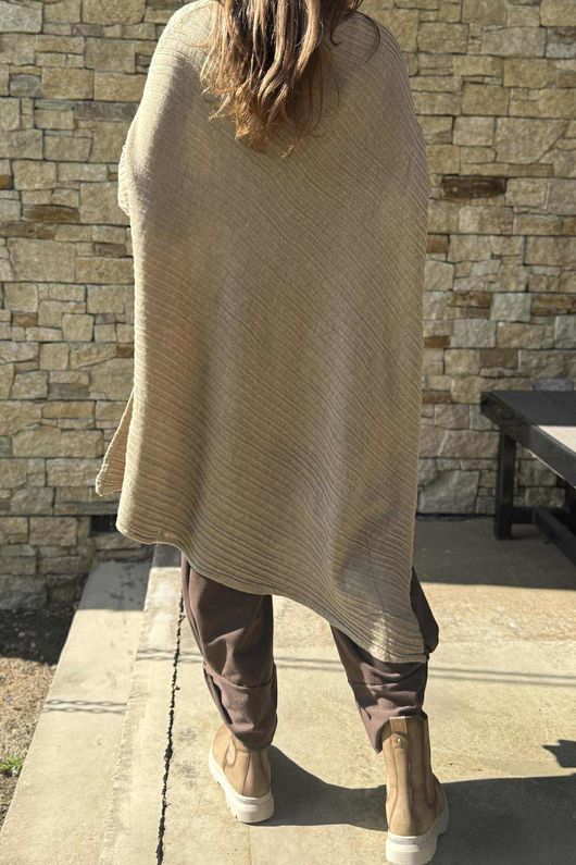 Skarsgard Asymmetric Knit Tunic Camel /24=